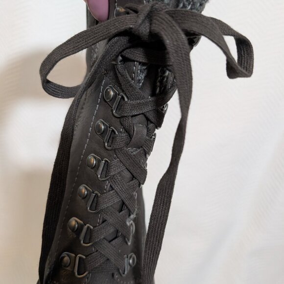 G.H Bass & Co Zee Brown Lace Up Boots Chunky Heel Size 8 Faux Leather - Picture 13 of 14